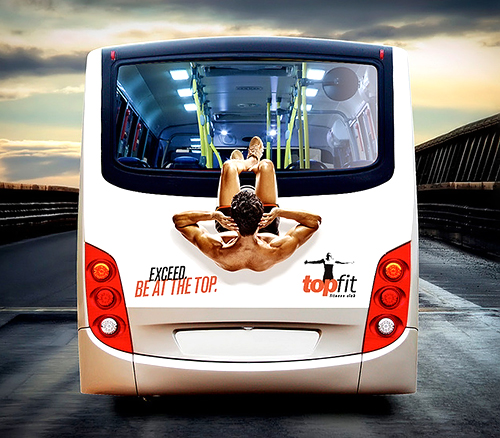 реклама на автобусах, реклама на транспорте, объемная реклама, эффект 3Д рекламы на транспорте